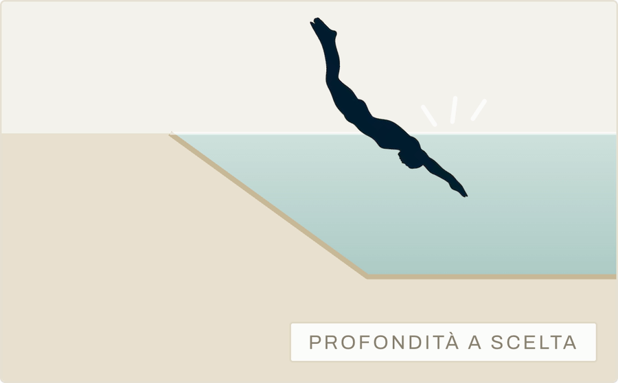 Sezione: la parte profonda dell'invaso, profondità a scelta